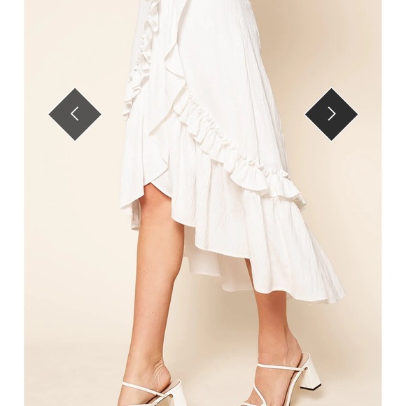 Flamenco Ruffled Midi Skirt by Sugar Lips in White - Picture 2 of 8